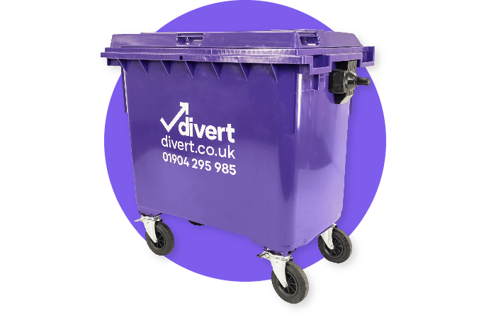 divert wheelie bin large purple