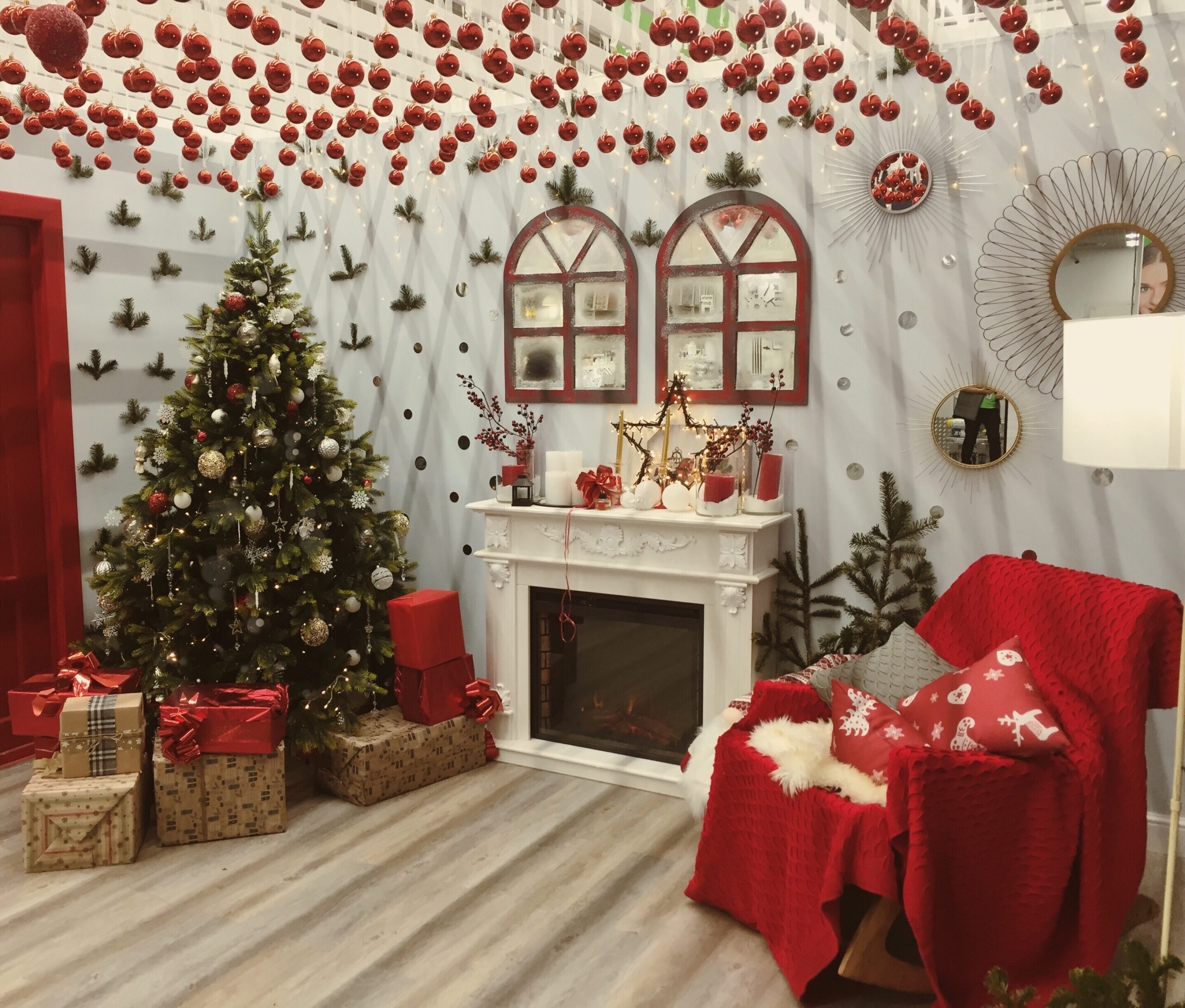 Christmas living room scene.