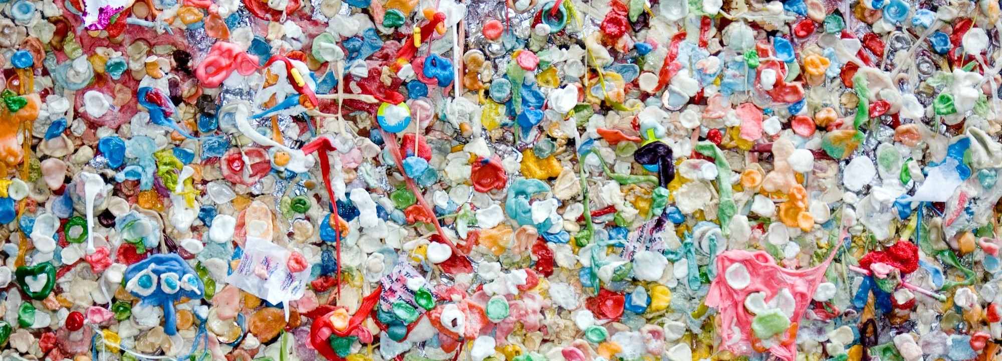 crushed plastic bottles and packaging.
