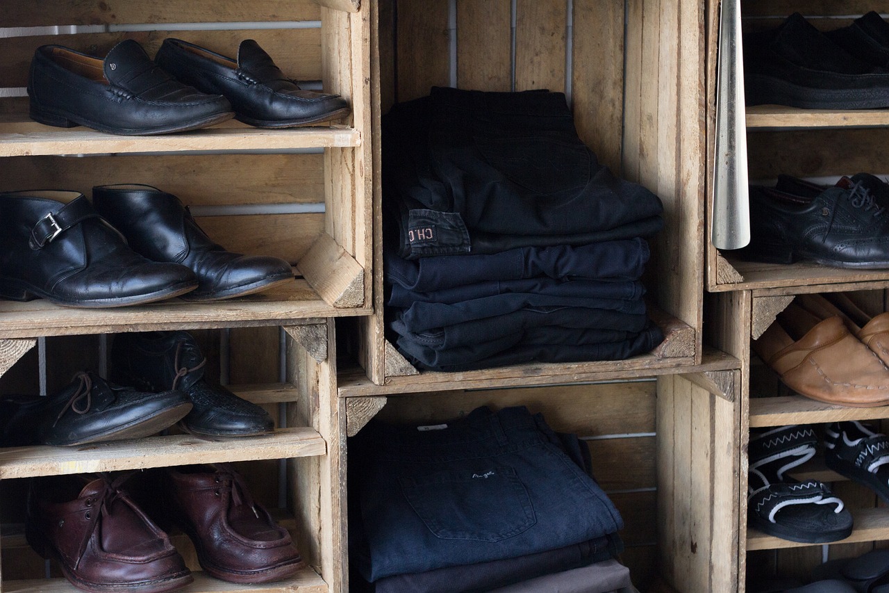 upcycled clothes storage.