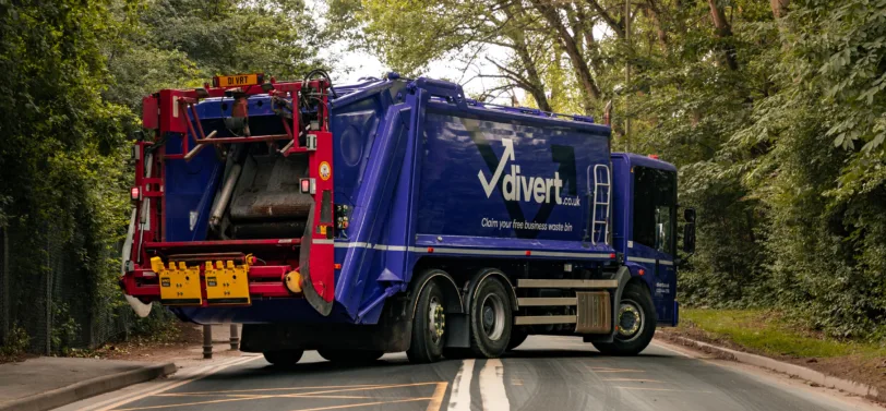 Divert truck driving away.